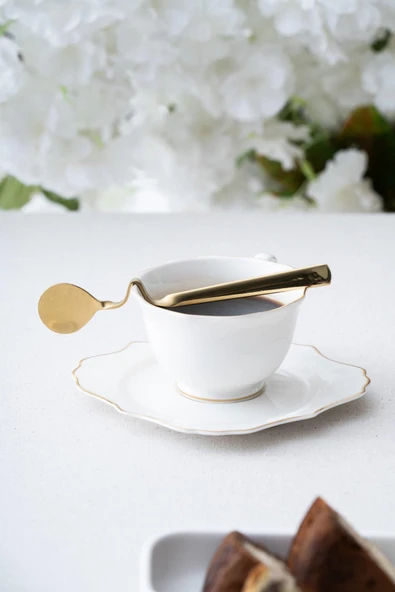 Acar YT-07694/150 Karat Moon 2 Adet Kavisli Çelik Kaşık - 16 cm - Resim 2