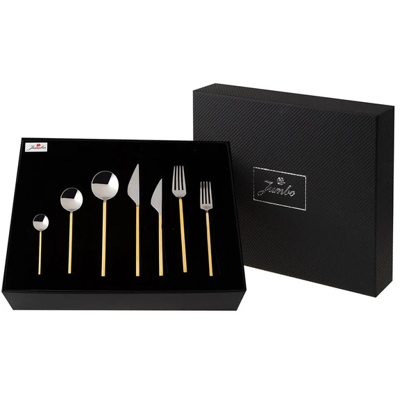 Jumbo 9100 Altın 12 Kişilik 84 Parça Çatal Kaşık Bıçak Takımı ürün görseli