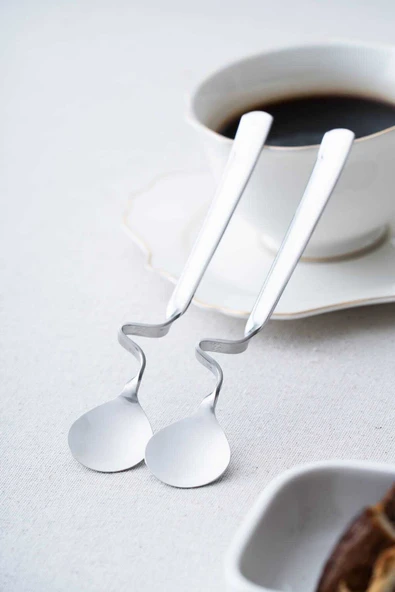 Acar YT-07693/150 Karat Moon 2 Adet Kavisli Çelik Kaşık - 16 cm ürün görseli 1