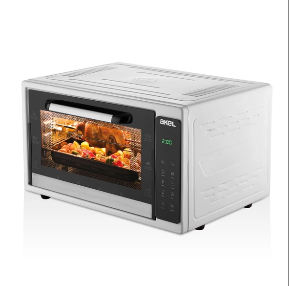 AF954E-GRİ AKEL DİJİTAL EMAYE MİDİ FIRIN 50 LT.
