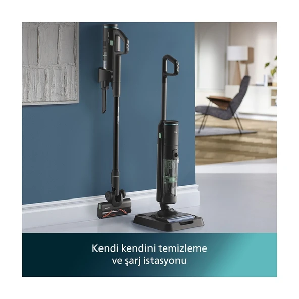 Philips XW7263/11 7000 Serisi AquaTrio Kablosuz Dikey Süpürge, Islak&Kuru Temizlik, Otomatik Temizleme ve Şarj İstasyonu, Kuru Süpürme Başlığı, - Resim 4