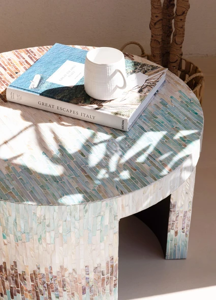 The Mia Sedef Tabure Yan Sehpa 66x48 cm TLC0119 - Resim 8