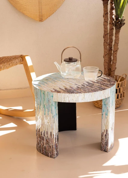 The Mia Sedef Tabure Yan Sehpa 66x48 cm TLC0119 - Resim 3