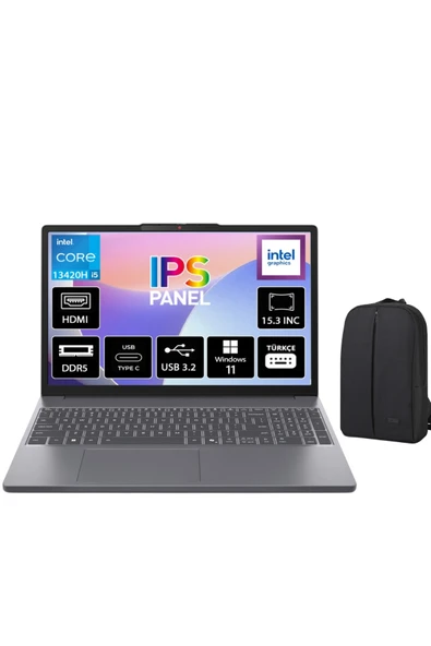 Ideapad Slim 3 Intel Core I5 13420H 16GB 2 TB SSD Windows 11 Pro 15.3" IPS Notebook + Çanta ürün görseli 1