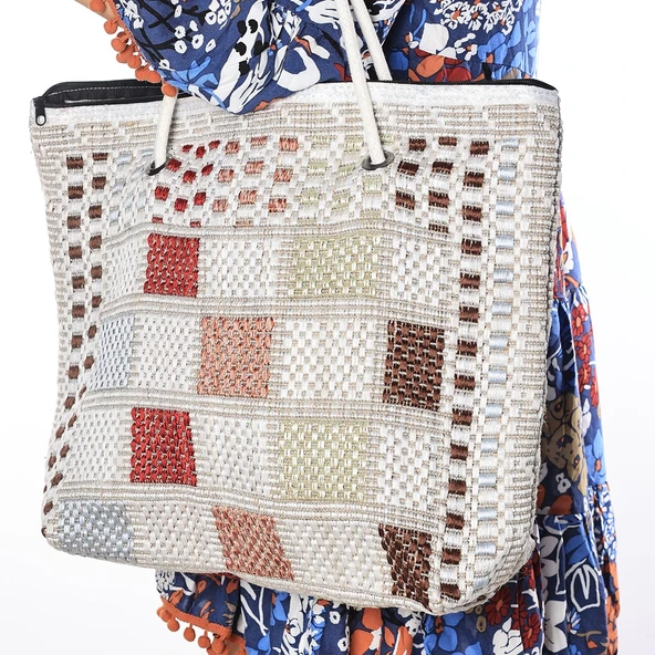 Ajda Renkli Plaj Çantası ürün görseli