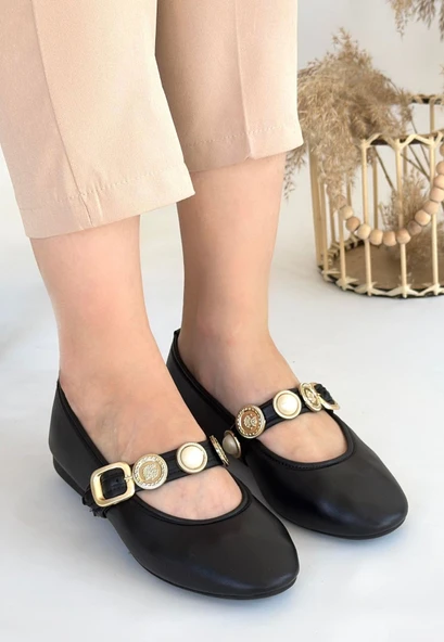 Atnis Siyah Cilt Babet Ayakkabı ürün görseli