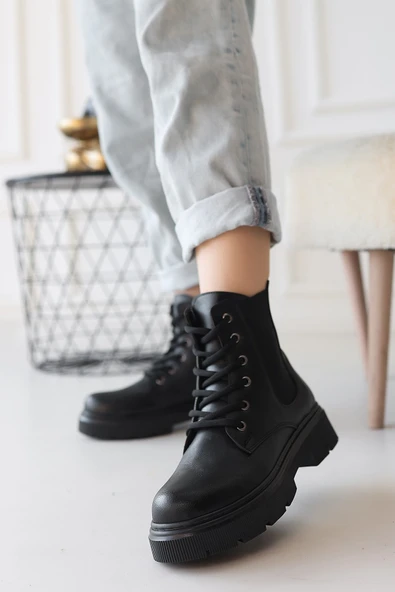 Daum Siyah Cilt Bağcıklı Bot - Resim 2