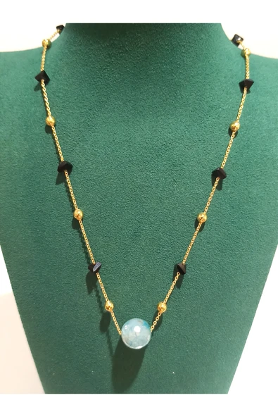 Monalisa Home Renkli  Lüks Figürlü Gösterişli Taş Kolye ürün görseli 1