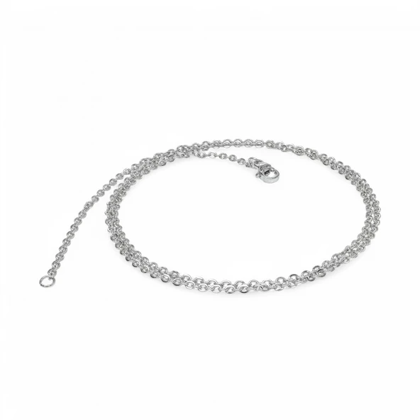 Minik Boy Beyaz Çelik Kolye 0.5Mm 3183CEK003 - Resim 2