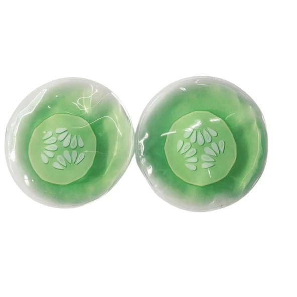 Salatalık Desenli Soğuk Sıcak Jel Göz Maskesi Buz Rahatlatıcı Kozmetik Yüz Yogası 2'li Maske - 4