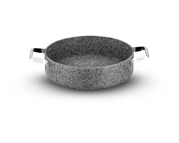 Stone-Age 26 cm Çizilmez Yanmaz Yapışmaz İndüksiyonlu Basık Tencere - Resim 3