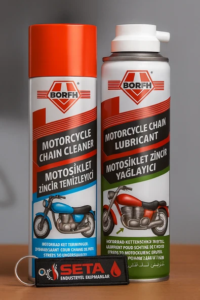 Börfh Motosiklet Zincir Temizleme Ve Yağlama 2 Adet 300 ML Sprey