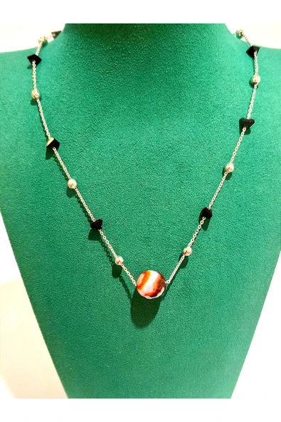 Monalisa Home Renkli  Lüks Figürlü Gösterişli Taş Kolye ürün görseli 1