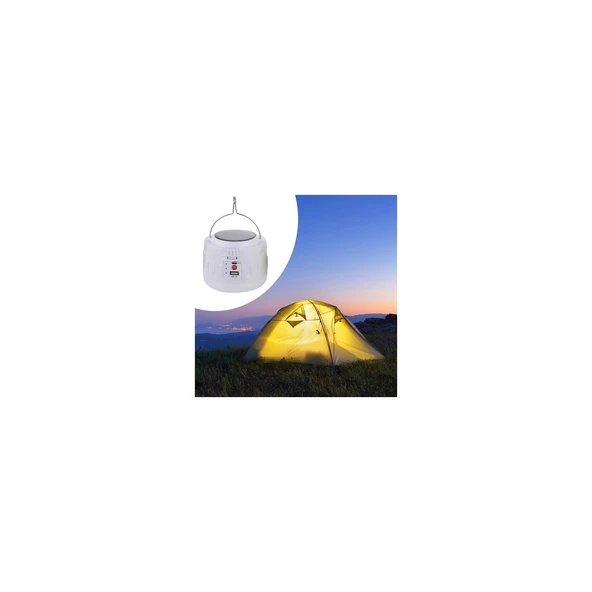 Güneş Enerjili 4 Modlu Askılı Powerbank Özellikli ve USB Şarjlı Solar Kamp ve Çadır Aydınlatma Lambası - 2