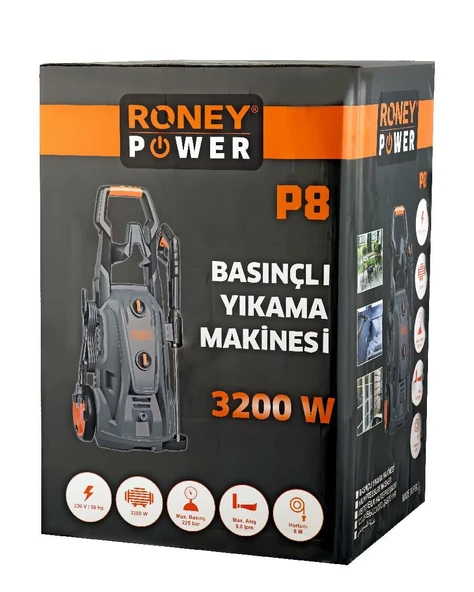 Roney Power P8 225 Bar Basınçlı Yıkama Makinesi 3200 W - Resim 6