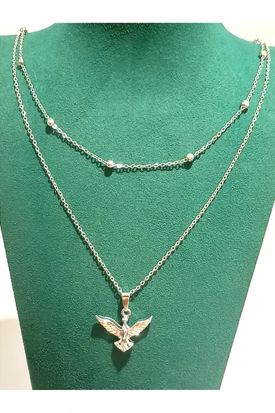 Monalisa Home Renkli Gümüş Renk Lüks Figürlü Gösterişli  Kolye ürün görseli 1