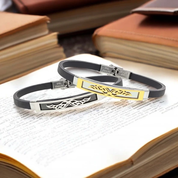 Melek Kanadı Desenli Çelik Bileklik 3183SCB003 - Resim 2