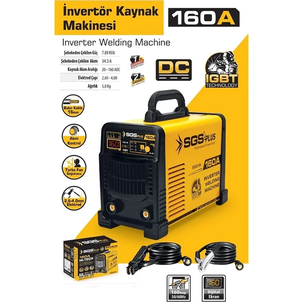 SGS İnverter Kaynak Makinesi 160A - Resim 2