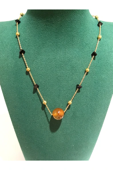 Monalisa Home Renkli  Lüks Figürlü Gösterişli Taş Kolye ürün görseli 1