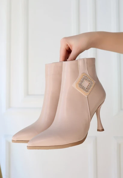 Moose Nude Cilt Topuklu Bot - Resim 3