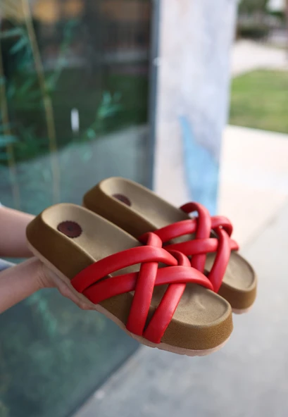 Tenda Kırmızı Cilt Terlik - Resim 2