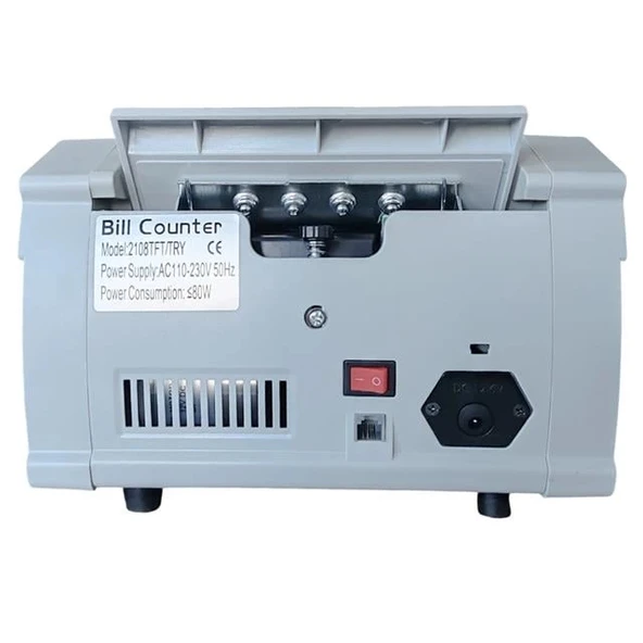 PowerMaster PM-25068 TRY-EUR-USD Sesli Karışık Ve Adet Para Sayma Makinesi Harici Ekranlı 80W 60db AC100-240V - 3