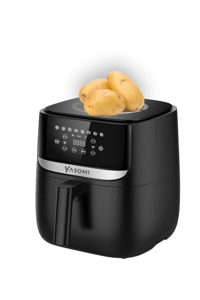 Y55 Tartı Özellikli Siyah 5.7l-6 Litre 1700w Airfryer Fritöz - 5