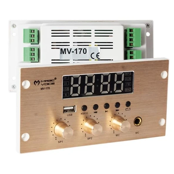 Magicvoice MV-170 USB-BT-Mic. Girişli 4x25W Müzik Kontrol Cihazı - 1