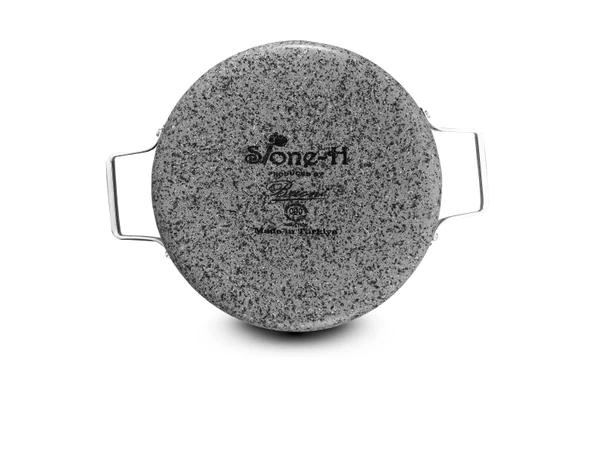 Stone-Age 24 cm Çizilmez Yanmaz Yapışmaz İndüksiyonlu Basık Tencere - Resim 4