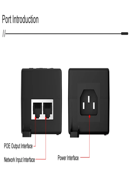 Anunnaki AN1030 Gigabit PoE Injector | 30W 1000Mbps IEEE802.3af/at IP Kamera Network Güç Adaptörü - 2
