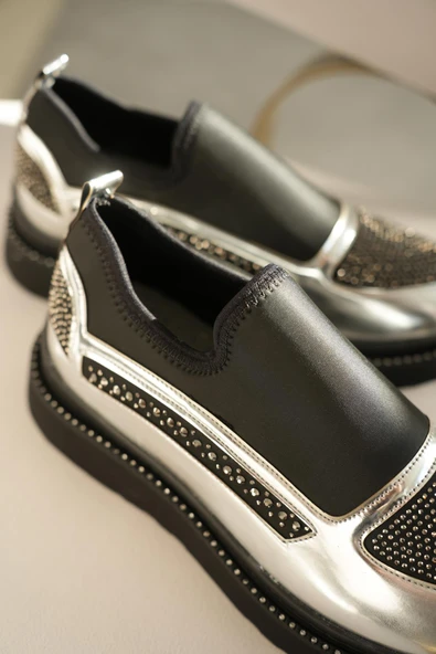 Büyük Numara Bayan Taşlı Spor Ayakkabı - Resim 8