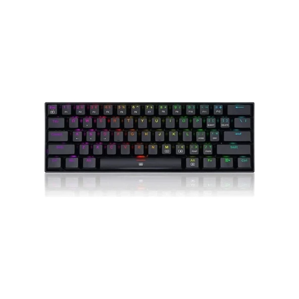 REDRAGON K630 RGB DRAGONBORN BLUE SWITCH %60 Q TR MEKANİK OYUNCU KLAVYESİ SİYAH ürün görseli 1
