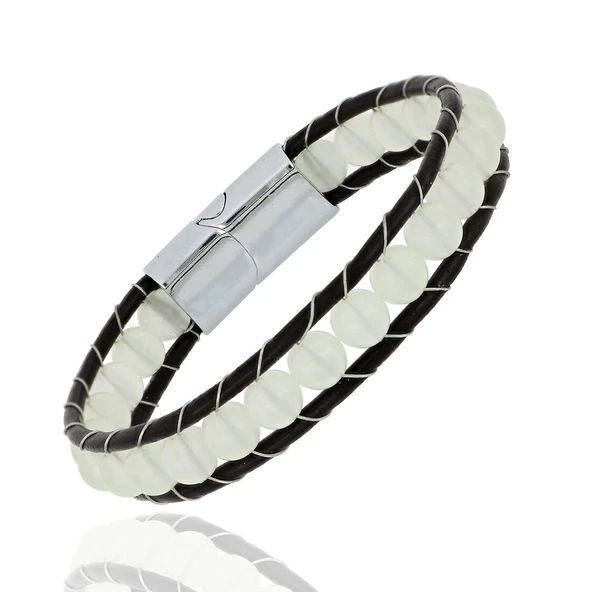 Neon Fosforlu Deri Çelik Bilelklik 31832B2D8M6 ürün görseli 1