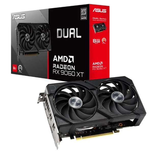 ASUS GEFORCE DUAL-RX9060XT-8G 8GB GDDR6 128BIT 1XHDMI 2XDP EKRAN KARTI ürün görseli 1