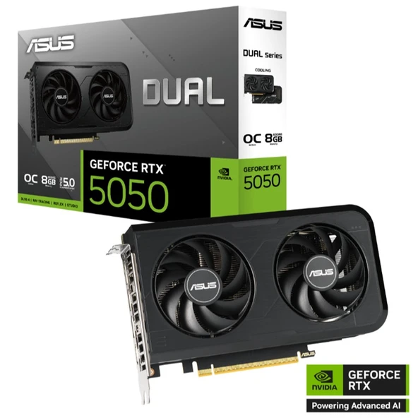 ASUS GEFORCE DUAL-RTX5050-O8G 8GB GDDR6 128BIT 1XHDMI 3XDP EKRAN KARTI ürün görseli 1