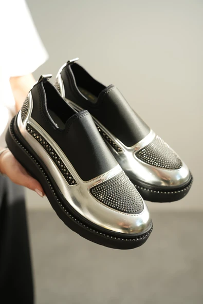 Büyük Numara Bayan Taşlı Spor Ayakkabı - Resim 6