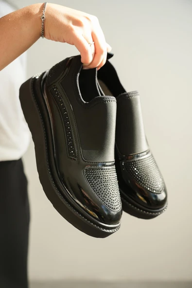 Büyük Numara Bayan Taşlı Spor Ayakkabı - Resim 2