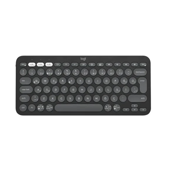 LOGITECH K380S PEBBLE KEYS 2 ÇOKLU CİHAZ ÖZELLİKLİ BLUETOOTH TÜRKÇE Q KLAVYE GRİ 920-011859 - Resim 2