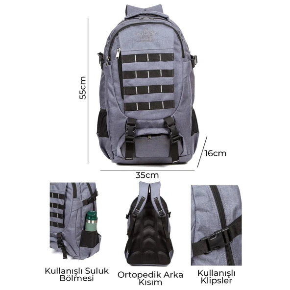 Lederax 50LT Geniş Hacimli Dağcı Çantası Sırt Çantası LD598 - 4