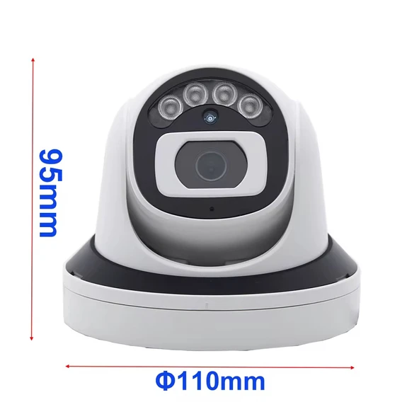 4Mp 4k Dome IP Kamera 2.8mm Geniş Açılı Gece Görüşlü Mikrofonlu Ses Kayıtlı Onvif Led Aydınlatmalı - Resim 3