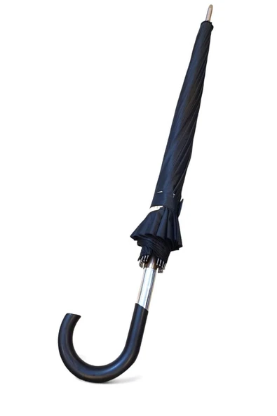 Protokol Baston Şemsiye 16 Fiber Telli Siyah Renk 115 Cm Çap Kapalı Boyut 95 Cm Kılıfsız - Resim 4