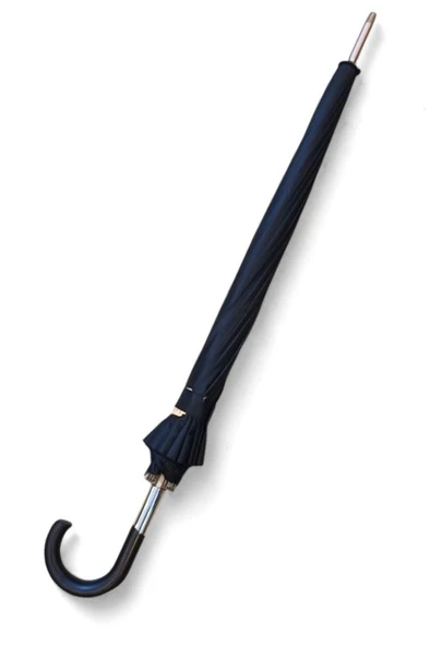 Protokol Baston Şemsiye 16 Fiber Telli Siyah Renk 115 Cm Çap Kapalı Boyut 95 Cm Kılıfsız ürün görseli