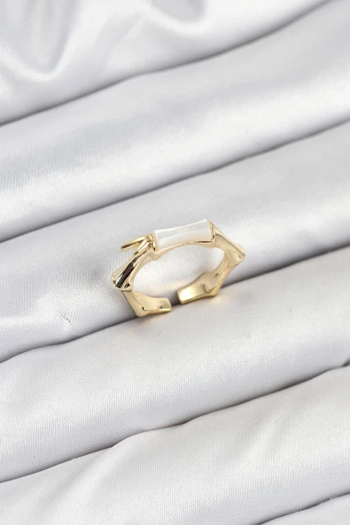 Pirinç Gold Renk Kemik Model Kadın Yüzük - TJ-BYK3848 ürün görseli