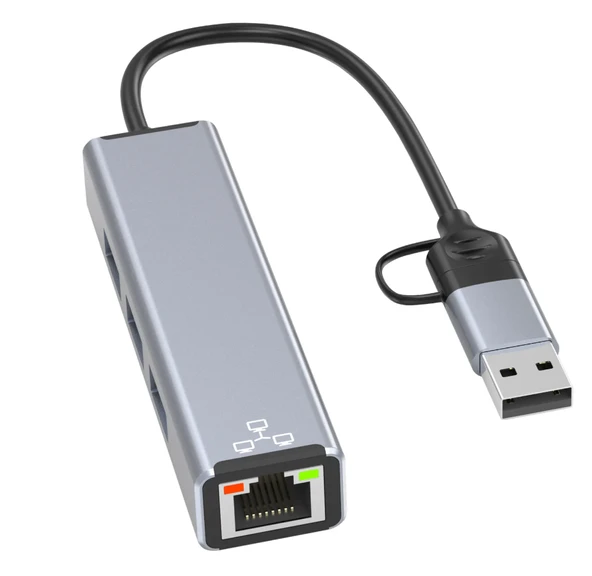 Airsky Hc78 Usb Type C 2 İn 1 Usb Hub Ethernet Çevirici - 1