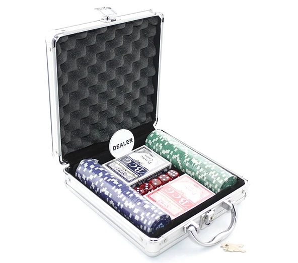 Metal Çantalı 100 Chipli Poker Oyunu Alk1495 ürün görseli 1