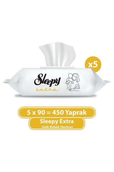 Nessiworld Sleepy Ekstra Islak Havlu Mendil 5x90 450 Yaprak - Resim 2
