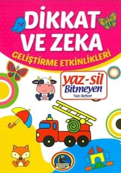 Yaz-Sil Dikkat ve Zeka Bitmeyen Yazı Defteri+Tahta Kalem ürün görseli