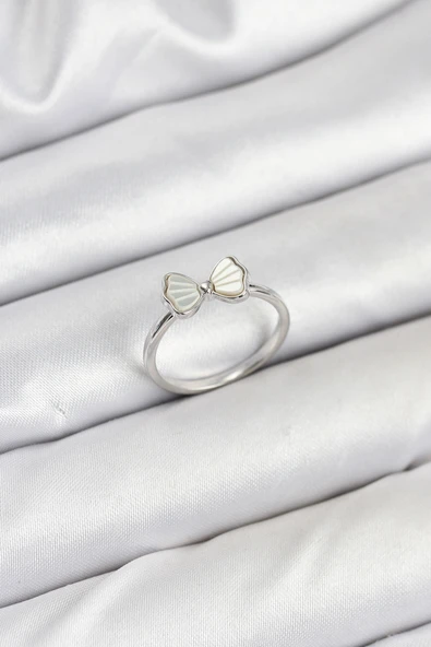 Pirinç Gümüş Renk Fiyonk Model Kadın Yüzük - TJ-BYK3839 ürün görseli 1