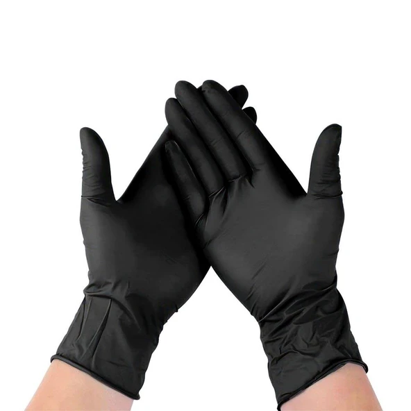 Beybi Njoy Nitril Siyah Pudrasız Eldiven 100' lü Paket Small - 3