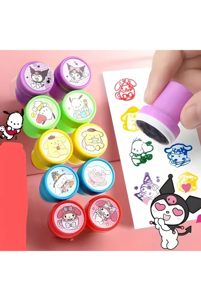 kardelen kırtasiye 10 Adet Kuromi Baskı Mühür Çocuklar İçin Damga Kaşe Eğitici Eğlenceli Oyun - 2